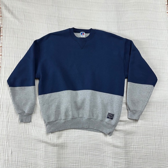 Russell Athletic Other - Vintage Russell Athletic Blank Crewneck Sweatshirt XL Made USA Colorblock 90s